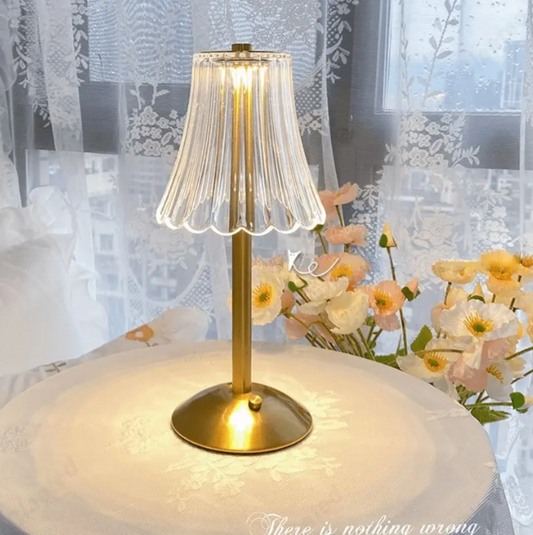 Crystal Table Lamp with Dimmer – Wireless and Modern