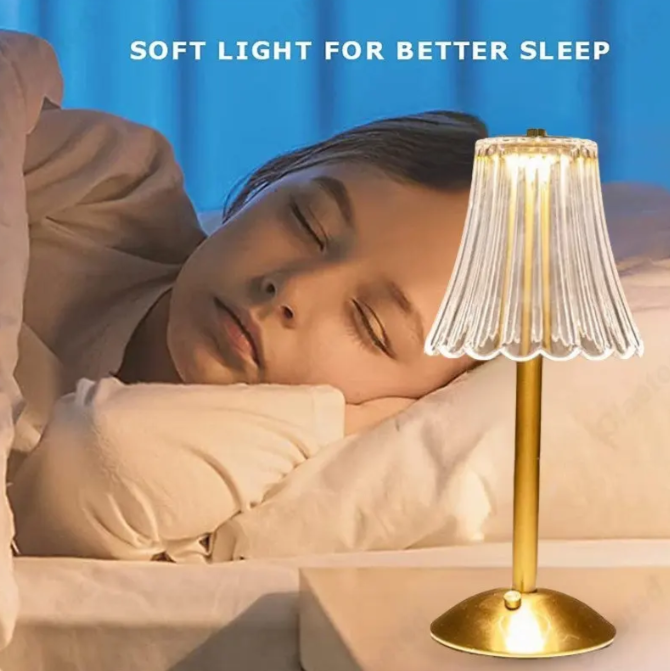 Crystal Table Lamp with Dimmer – Wireless and Modern
