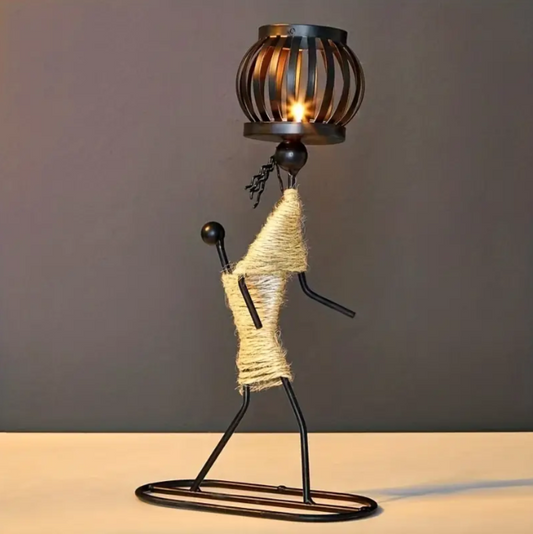 Rustic Candle Holder in Vintage Design