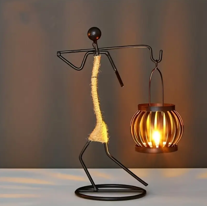 Rustic Candle Holder in Vintage Design