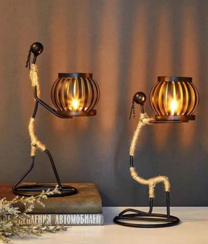 Rustic Candle Holder in Vintage Design