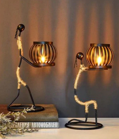 Rustic Candle Holder in Vintage Design
