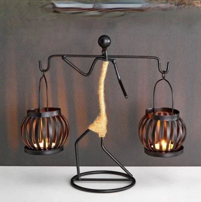 Rustic Candle Holder in Vintage Design