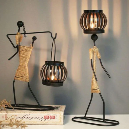 Rustic Candle Holder in Vintage Design