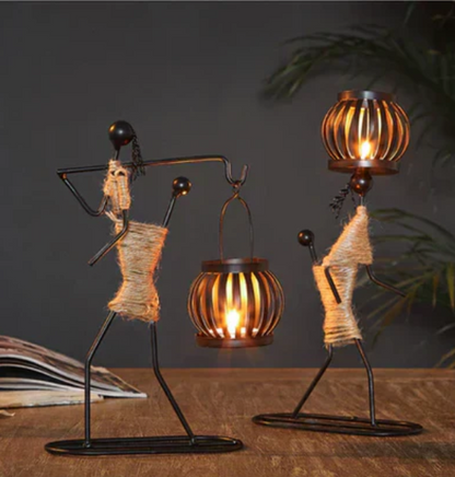 Rustic Candle Holder in Vintage Design