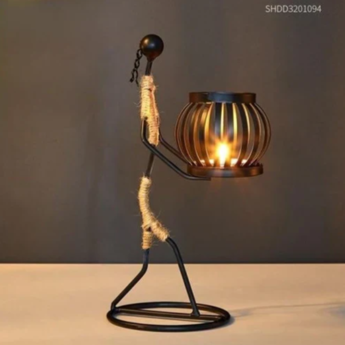 Rustic Candle Holder in Vintage Design