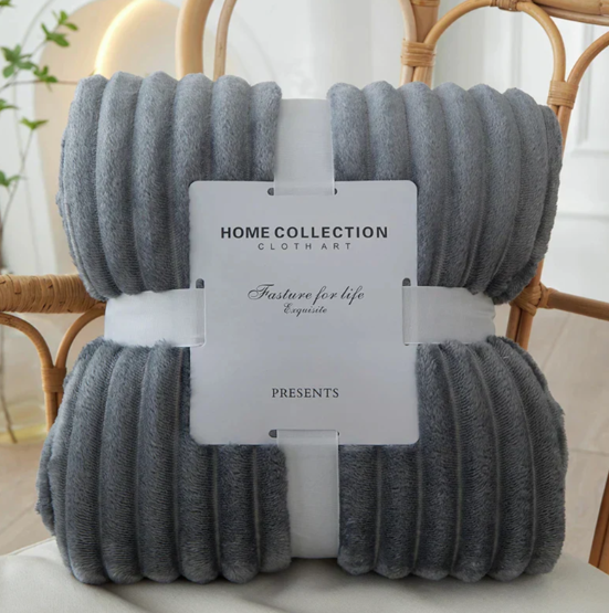 Wide Striped Flannel Fleece Blanket – Soft and Cozy Throw Blanket