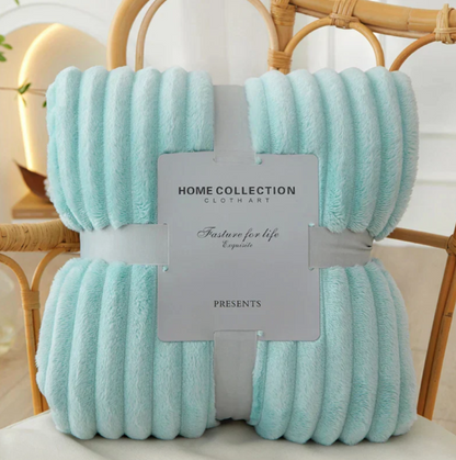 Wide Striped Flannel Fleece Blanket – Soft and Cozy Throw Blanket