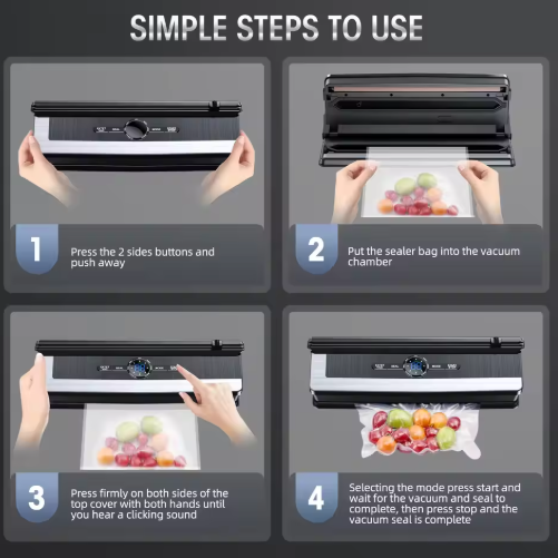 Multifunctional 8-in-1 Vacuum Sealer with Foil Cutter and Fresh-Keeping Function