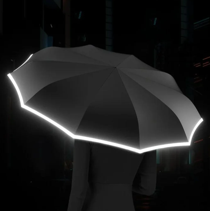Sturdy Umbrella with Reflective Edge – Wind and Rain Resistant