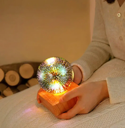 LED Crystal Ball Lamp with 3D Firework Effect