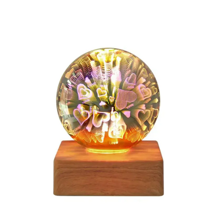LED Crystal Ball Lamp with 3D Firework Effect