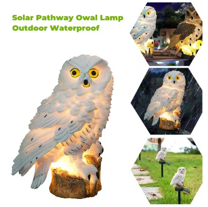 Solar Owl Garden Light with LED Illumination for Outdoor Use