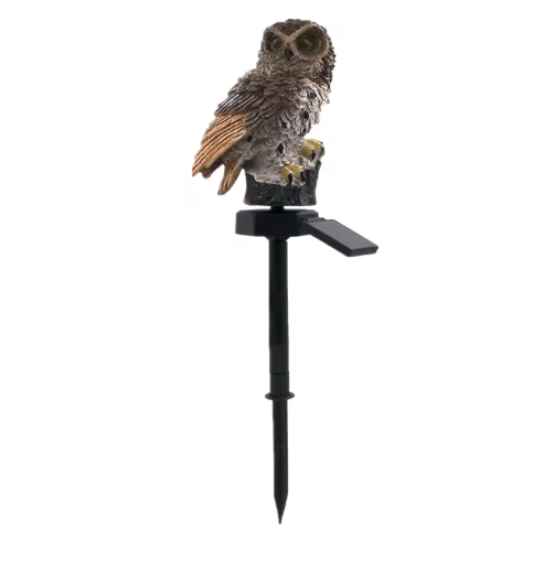Solar Owl Garden Light with LED Illumination for Outdoor Use