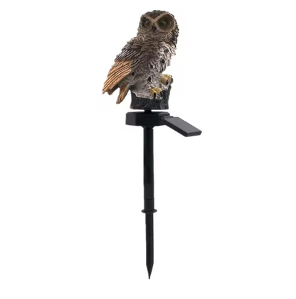 Solar Owl Garden Light with LED Illumination for Outdoor Use
