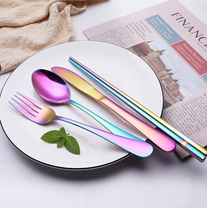 Compact Stainless Steel Cutlery Set for On-the-Go – Practical Set with Travel Case