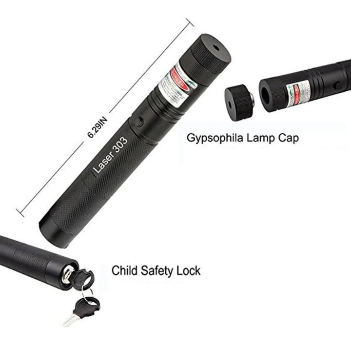 High-Power Laser Pointer 303 with Green and Red Beam for Long-Distance Use