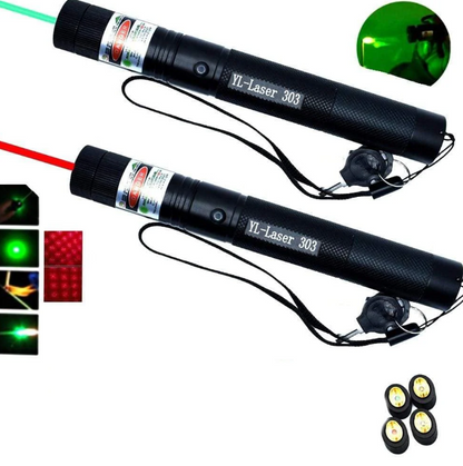 High-Power Laser Pointer 303 with Green and Red Beam for Long-Distance Use