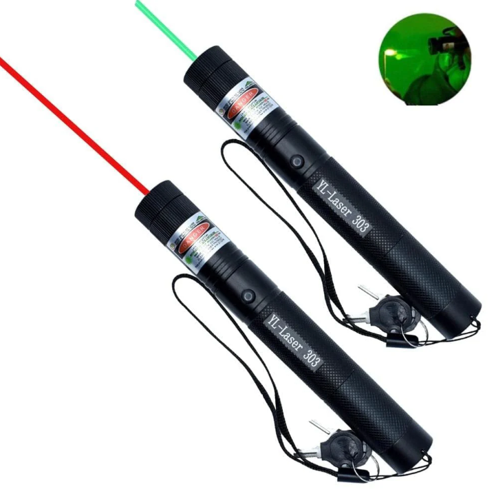 High-Power Laser Pointer 303 with Green and Red Beam for Long-Distance Use