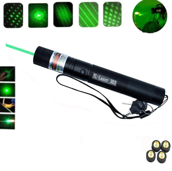 High-Power Laser Pointer 303 with Green and Red Beam for Long-Distance Use