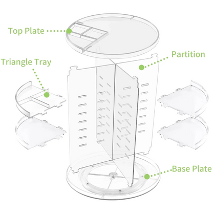 360° Rotating Makeup Organizer – Practical Storage Stand for Cosmetics