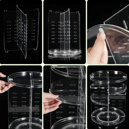 360° Rotating Makeup Organizer – Practical Storage Stand for Cosmetics