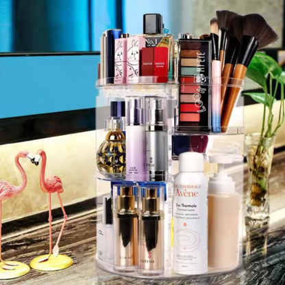 360° Rotating Makeup Organizer – Practical Storage Stand for Cosmetics