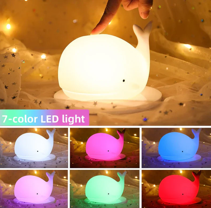 Night Light Whale with Color Change for a Relaxing Atmosphere