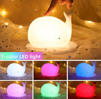 Night Light Whale with Color Change for a Relaxing Atmosphere