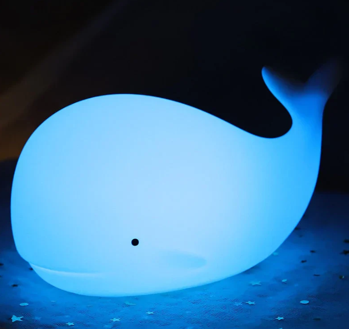 Night Light Whale with Color Change for a Relaxing Atmosphere