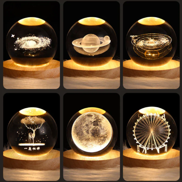 Crystal Lamp with 3D Effect