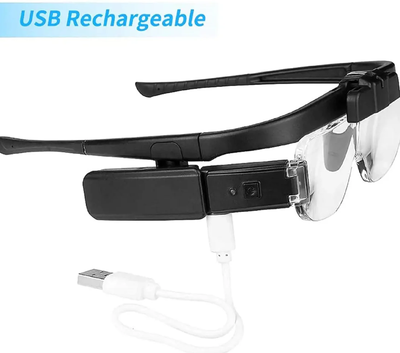 Head-Mounted Magnifying Glass with USB Charging – For Precise Work and Reading