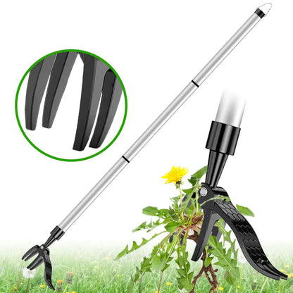 Weed Puller Without Bending – Ergonomic Root Remover with Shovel Clip for Easy Gardening
