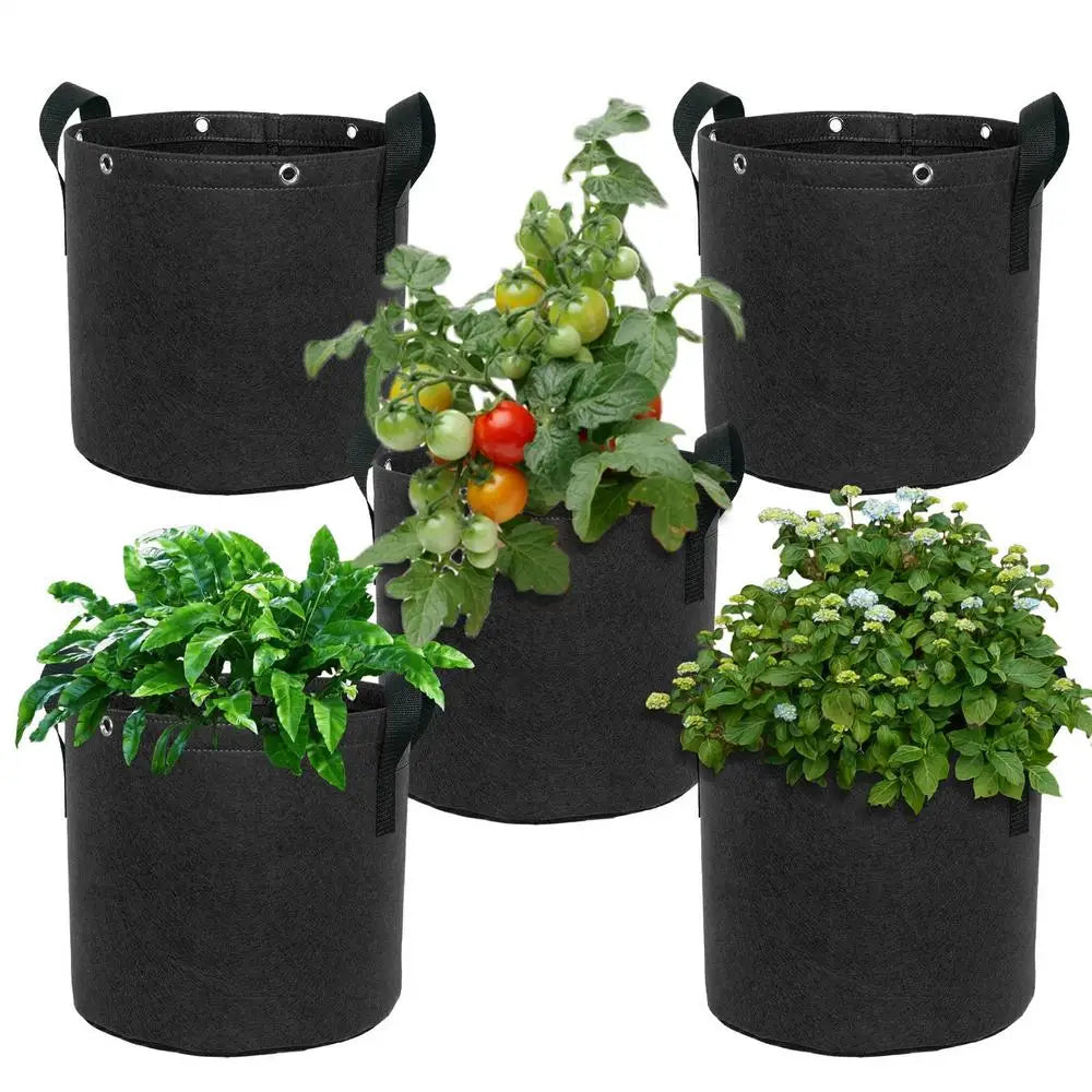 Breathable Felt Grow Bag with Carry Handles – Durable Planting Bag for Garden Plants and Flowers