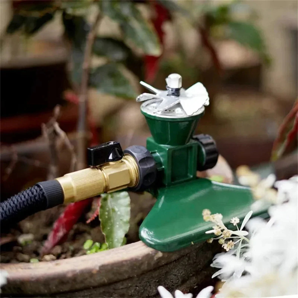 360-degree Automatic Rotating Lawn Sprinkler – Efficient Metal Spray Head For Garden Irrigation