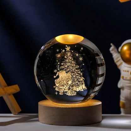 Glowing moon crystal ball with galaxy effect