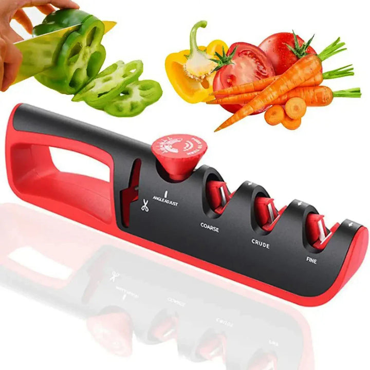 Professional 4-in-1 Knife Sharpener with Adjustable Angle and Sharpening System