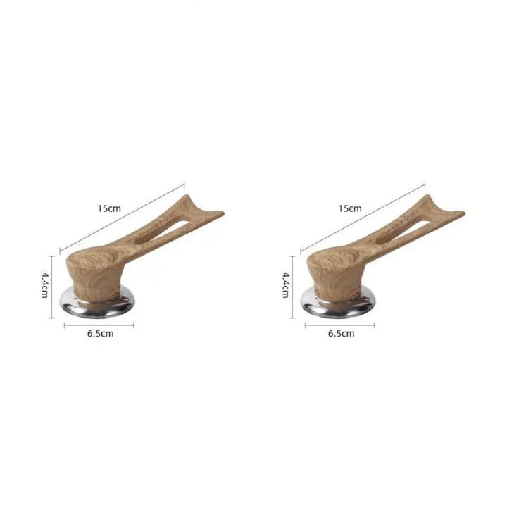 Replacement handle for pot lid – wood look with stainless steel base