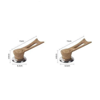 Replacement handle for pot lid – wood look with stainless steel base