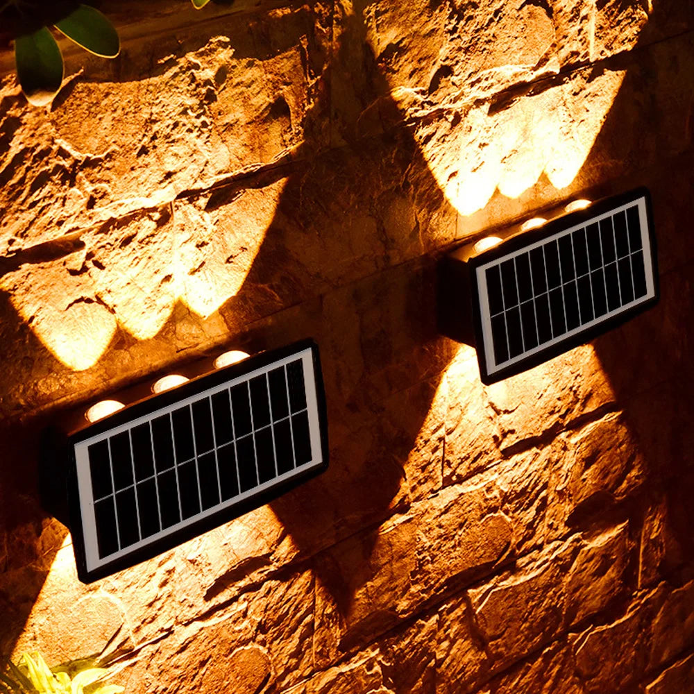 Solar LED Wall Lamp with Up & Down Effect – Modern Outdoor Lighting for Garden and Patio