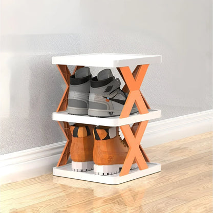 Foldable shoe rack for efficient use of space