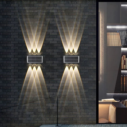 Solar LED Wall Lamp with Up & Down Effect – Modern Outdoor Lighting for Garden and Patio