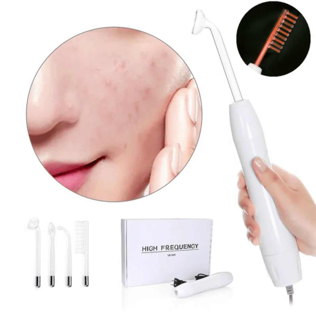 High-Frequency Skin Therapy Device for Smooth Skin