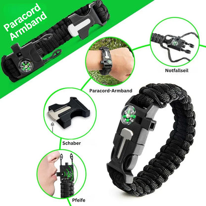 38-in-1 First Aid and Survival Kit with Flashlight, Compass, and Emergency Blanket