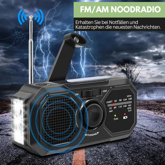 Emergency Radio with Solar Power and Hand Crank – FM/AM