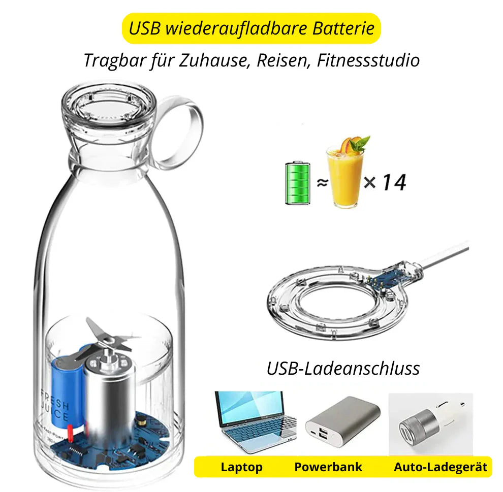 Portable Blender with Rechargeable Battery – Ideal for Smoothies and Shakes on the Go