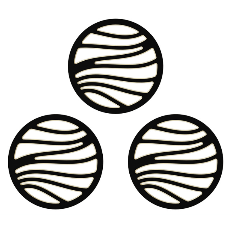 Non-Slip Silicone Coasters with Wave Pattern (Set of 6)