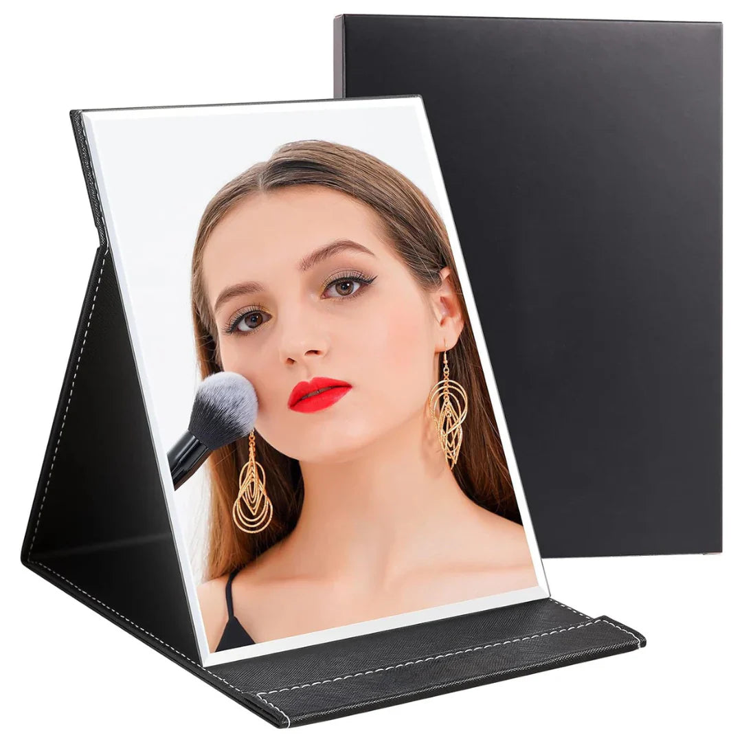 Compact Makeup Mirror with Foldable Stand Base