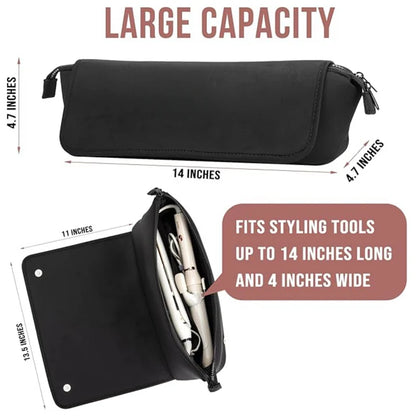Heat-Resistant 2-in-1 Hair Tool Travel Bag with Practical Heat Mat for On-the-Go