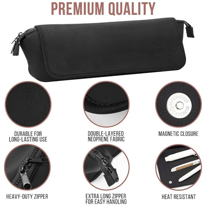 Heat-Resistant 2-in-1 Hair Tool Travel Bag with Practical Heat Mat for On-the-Go